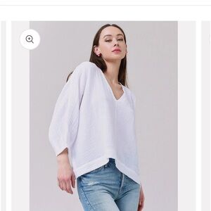 Stark X cotton gauze white L raw edge beach summer new